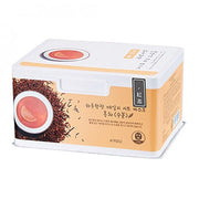 ProtoClinical k-beauty A'pieu Daily Sheet Mask 350ml/30ea #Black Tea in a peach rectangular mask box with a white lid, angled on a white background with black tea leaf graphics