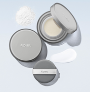ProtoClinical k-beauty A'pieu Waterlock Finisher Super Velvet MINI 7g single round compact case centered on a light background