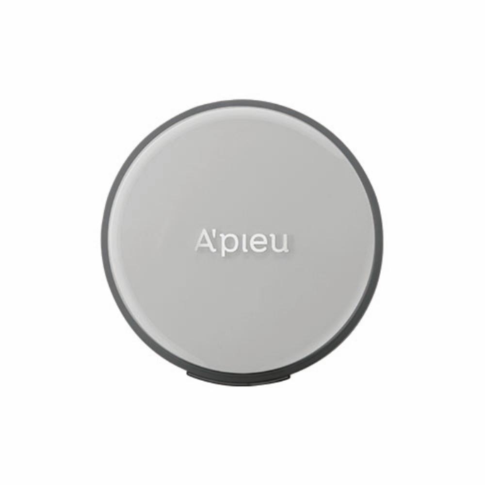 ProtoClinical k-beauty A'pieu Waterlock Finisher Super Velvet MINI 7g single round compact case centered on a light background