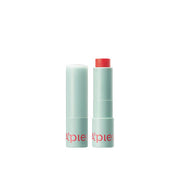 ProtoClinical k-beauty A'pieu Juicy Pang Care Lip Balm 3.7g (3 Colors) with a pale mint tube and cap standing side by side, showing a red balm bullet on a white background