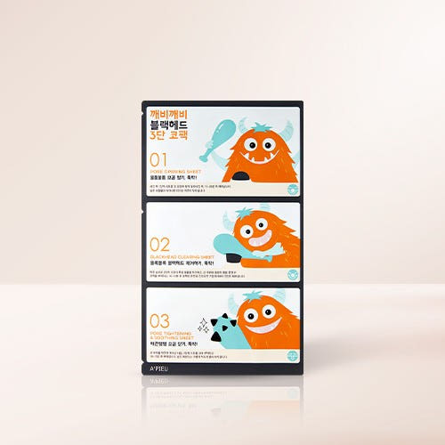 A'pieu Goblin Blackhead 3-Step Nose Pack 3 SET(9pcs) by ProtoClinical displayed in product packaging on a clean white background for a k-beauty skincare routine.