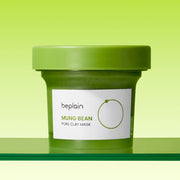 ProtoClinical k-beauty BEPLAIN: Mung Bean Pore Clay Pack (200ml) green clay mask jar shown upright on a plain light background