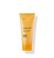 ProtoClinical k-beauty MEDICUBE: Kojic Acid Turmeric Toning Cleanser (120g), single upright golden yellow cleanser tube on a white background.