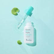 ProtoClinical k-beauty 9wishes Dermatic CICA Ampoule 30ml single upright ampoule bottle centered on a light aqua background