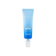 ProtoClinical k-beauty MEDIPEEL AQUA MOOLTOX WATER-FIT SUN SERUM SPF50+ PA++++ 50ml single upright blue sun serum bottle on a white background with pale yellow side accents.