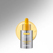 ProtoClinical k-beauty MEDIPEEL Peptide 9 Vitanol Ampoule Pro 30ml warm beige bottle silhouette centered on a white background with pale blue side shading