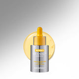 ProtoClinical k-beauty MEDIPEEL Peptide 9 Vitanol Ampoule Pro 30ml warm beige bottle silhouette centered on a white background with pale blue side shading