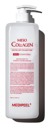 ProtoClinical k-beauty MEDIPEEL MESO COLLAGEN TONER 1000ml shown as a tall narrow bottle silhouette on a light background