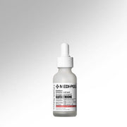 ProtoClinical k-beauty MEDIPEEL Bio-Intense Glutathione White Ampoule 30ml shown as a pale peach bottle silhouette centered on a light background with soft blue side shading
