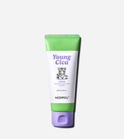 ProtoClinical k-beauty MEDIPEEL Young Cica PDRN Trouble Soothing Cream 80ml shown as a pale gray-green bottle silhouette centered on a light background