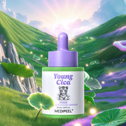 ProtoClinical k-beauty green and teal beauty product silhouette on a light background.
