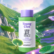 ProtoClinical k-beauty green and teal beauty product silhouette on a light background.