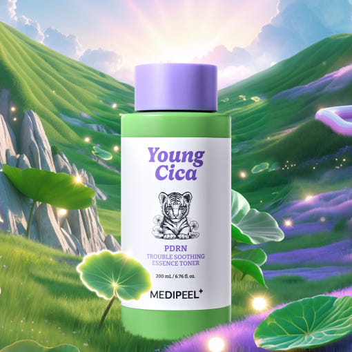 ProtoClinical k-beauty green and teal beauty product silhouette on a light background.