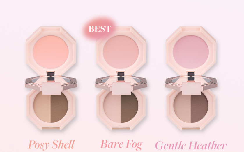 ProtoClinical k-beauty soft peach beauty collage with repeated vertical panels on a light background.