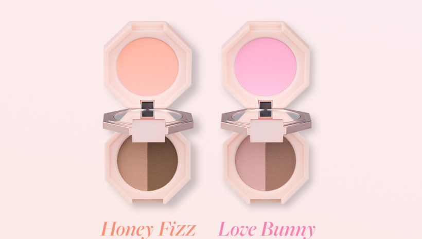 ProtoClinical k-beauty soft peach beauty collage with repeated vertical panels on a light background.