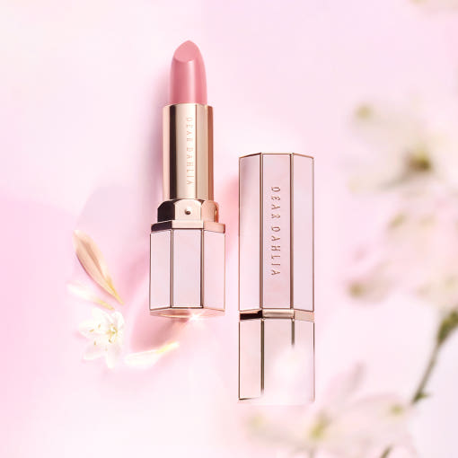 ProtoClinical k-beauty [DEAR DAHLIA] Lip Paradise Sensual Lip Glow 3.3g (8colors) pale pink lip glow silhouette with a soft gray side panel on a white background