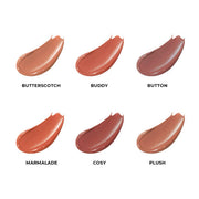 ProtoClinical k-beauty [DEAR DAHLIA] Paradise Dream Velvet Lip Mousse 6.5ml beige lip mousse collage with repeated soft peach panels on a white background