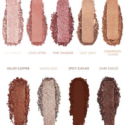 ProtoClinical k-beauty warm peach product collage with dark accents and pale lower panels on a light background.