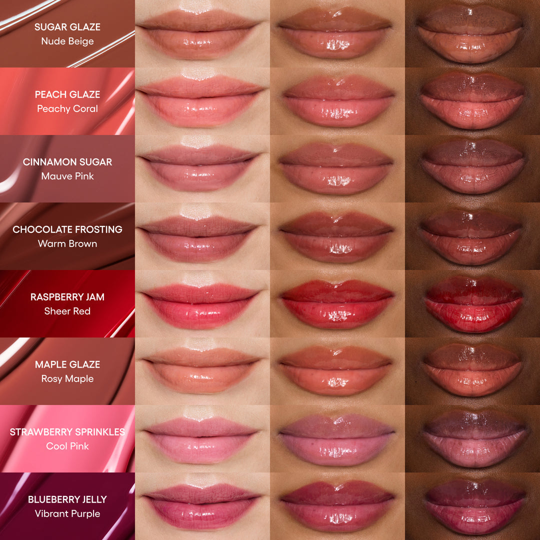 ProtoClinical k-beauty LANEIGE Glaze Craze Tinted Lip Serum 12g infographic with a centered product image, text callouts, and a square light-background layout