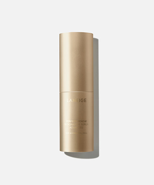 ProtoClinical k-beauty LANEIGE PERFECT RENEW 3X SIGNATURE SERUM ADVANCED 40ml product packaging on a light background.