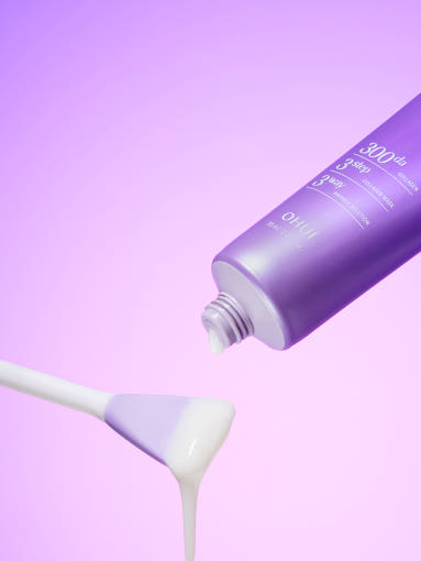 ProtoClinical k-beauty pale lavender beauty graphic with a darker vertical center on a light background.