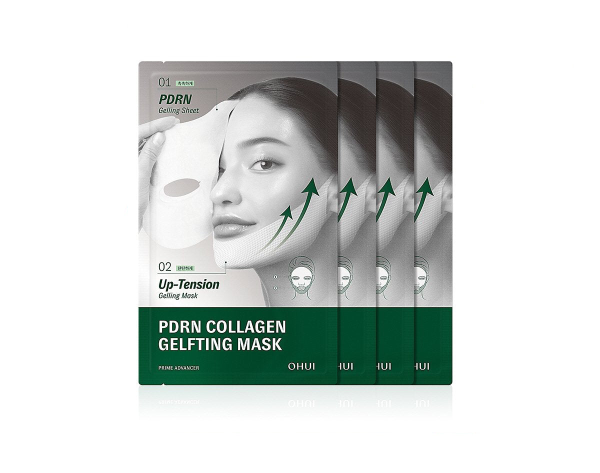 ProtoClinical k-beauty green and charcoal beauty product silhouette with pale side accents on a light background.