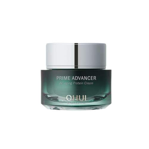 ProtoClinical k-beauty green beauty product packaging on a light background.