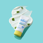 ProtoClinical k-beauty Dr.Belmeur UV Derma Cica Moisture Sun Cream SPF50+ PA++++ 50ml single upright sun cream package centered on a light background.