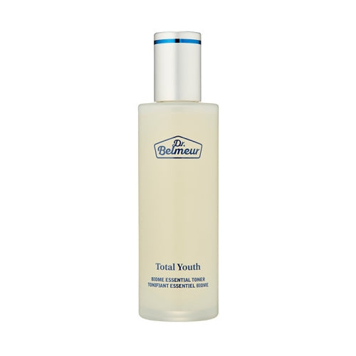 ProtoClinical k-beauty Dr.Belmeur Total Youth Biome Essential Toner 145ml single upright beige toner bottle centered on a white background with soft cream side accents
