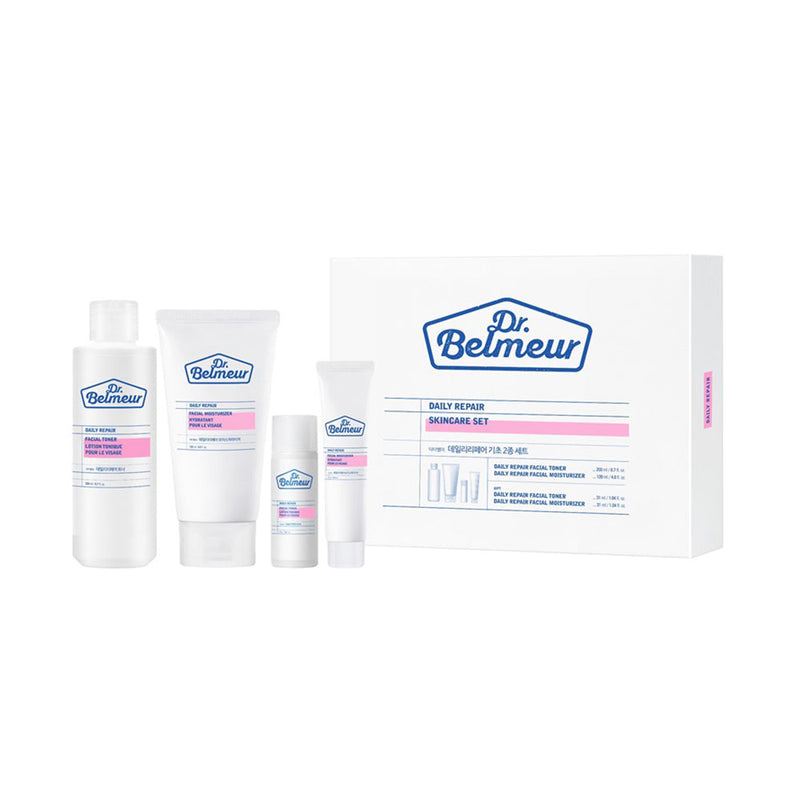 ProtoClinical k-beauty soft blue cosmetic product and packaging on a white background.