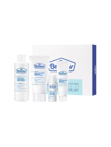 ProtoClinical k-beauty light blue cosmetic product packaging on a white background.