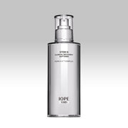 ProtoClinical k-beauty IOPE XMD STEM III Clinical Recovery Softener 130ml slim gray cosmetic bottle on a pale lavender and white background