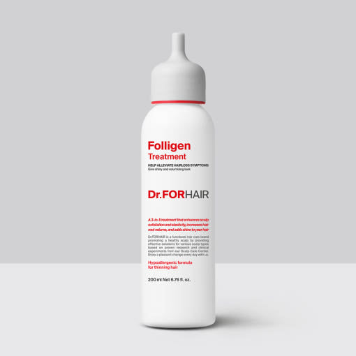 ProtoClinical k-beauty Dr.FORHAIR Folligen Treatment 200ml single hair treatment bottle packaging on a clean white background