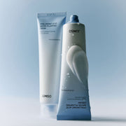 ProtoClinical k-beauty Jumiso Hyaluronic Acid Water Plumping Cream 100ml as a single blue-gray cream package centered upright on a pale blue background