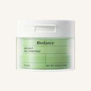 ProtoClinical k-beauty BIODANCE: Sea Kelp Gel Toner Pads 140g/ (60Units) single toner pad container shown upright and centered on a light background