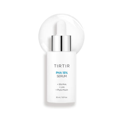 ProtoClinical k-beauty TIRTIR PHA 15% Serum 30ml shown as a single centered upright product package in a square packshot on a light background.