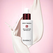 ProtoClinical k-beauty CENTELLIAN24 Expert Madeca Mela Capture Ampoule Rx 28ml single upright ampoule package centered on a light background with a teal body and soft pink side tones