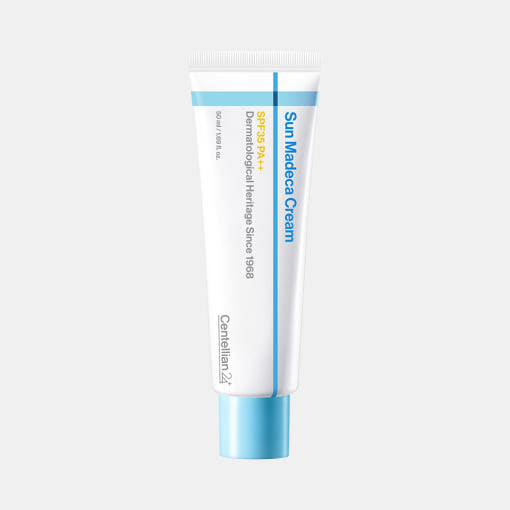 ProtoClinical k-beauty CENTELLIAN24 Sun Madeca Cream 50ml single centered package in a square product shot on a light background.