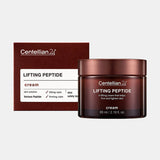 ProtoClinical k-beauty CENTELLIAN24 Lifting Peptide Cream 65ml two dark mauve cream packages side by side on a light background with pale pink and blue side tones