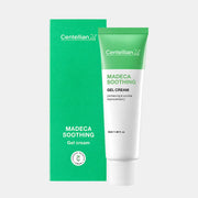 ProtoClinical k-beauty CENTELLIAN24 Madeca Soothing Gel Cream 50ml single upright gel cream package centered on a light background with a green body and soft pink side tones