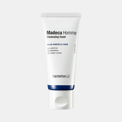 ProtoClinical k-beauty CENTELLIAN24 Madeca Homme Cleansing Foam 120ml single centered package in a square product shot on a light background.