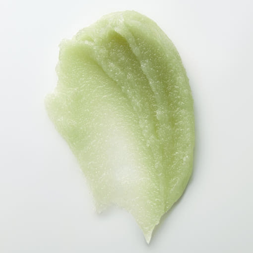 ProtoClinical k-beauty FULLY GREEN TOMATO SMOOTIE LIP SCRUB 12g single upright pale green lip scrub package centered on a soft light background