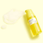 ProtoClinical k-beauty FULLY LEMON VITA BUBBLE SERUM 95ml single upright yellow serum bottle centered on a pale cream background