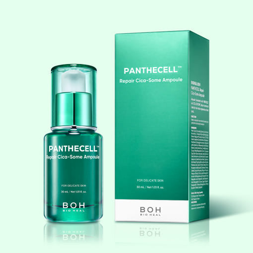 [BIO HEAL BOH] PANTHECELL Repair Cica-Some Ampoule 30ml by ProtoClinical shown in a front-facing ampoule bottle on a clean white background, highlighting the labeled packaging for a k-beauty skincare routine.