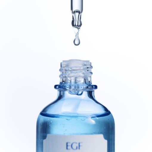 ProtoClinical k-beauty KLAIRS EGF Blue AC Calming Serum 50g shown as a single pale blue serum bottle centered on a light blue and white background