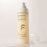 ProtoClinical k-beauty [THANK YOU FARMER] Rice Pure Watery Mist 100ml square mist detail graphic with pale bottle packaging and light water-toned panels