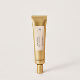 ProtoClinical k-beauty warm beige beauty product silhouette with pale blue side accents on a light background.