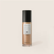 ProtoClinical k-beauty soft beige vertical beauty product silhouette with a muted gray center on a light background.