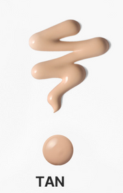 ProtoClinical k-beauty warm beige beauty bottle silhouette with a soft peach center on a light background.