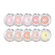 ProtoClinical k-beauty [NATURE REPUBLIC] DAILY BASIC BLOOM SINGLE SHADOW 1.1 ~ 1.5g (10color) warm beige beauty graphic with soft blue lower accents on a white background.